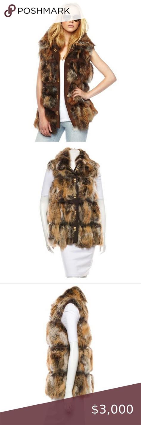 michael kors fox fur lodge vest|mike kors faux fur vest.